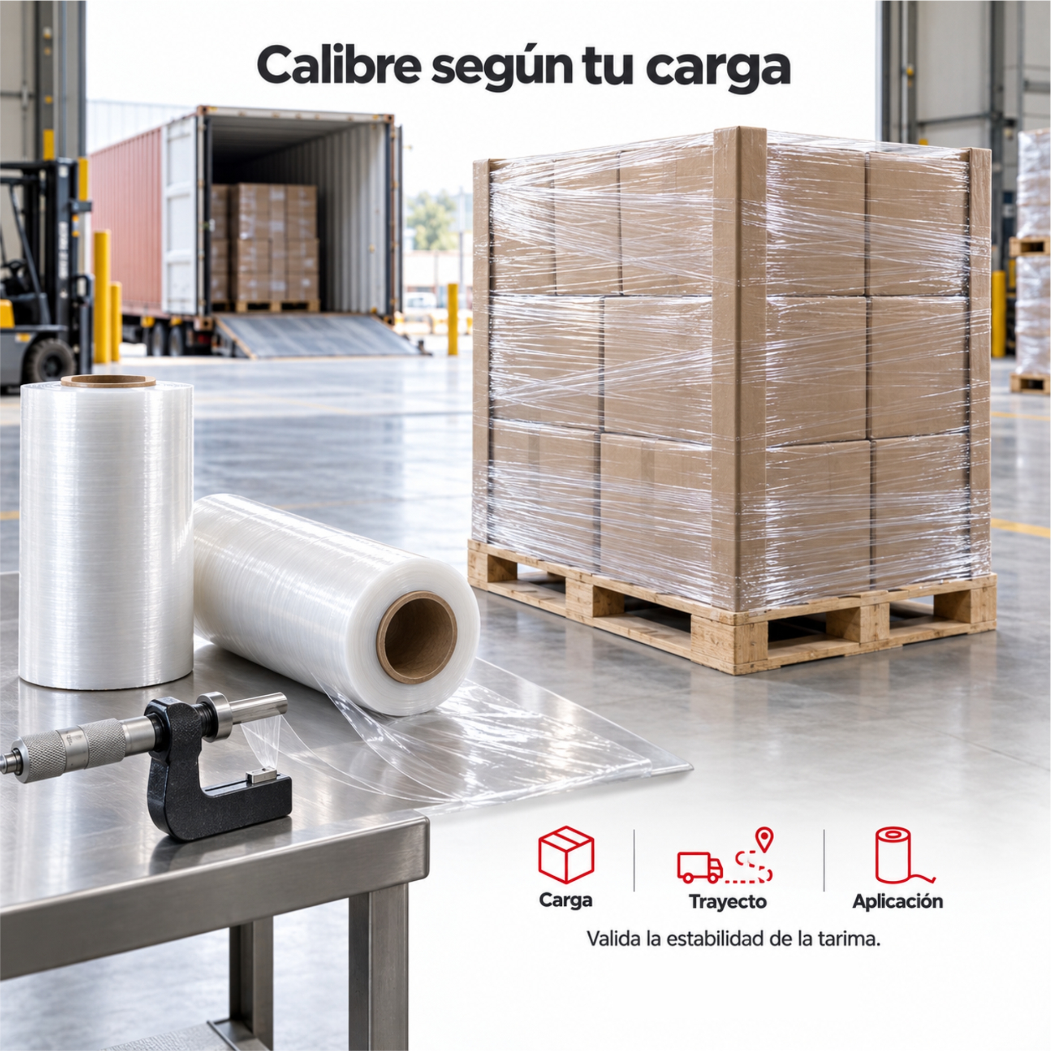 Calibre de stretch film para tarimas de exportación: cómo elegir el correcto