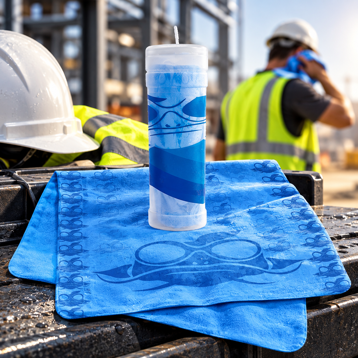 Toalla de enfriamiento Bullhead Safety GLO-CT2: protección contra estrés térmico en planta y obra